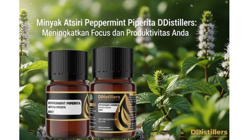 Minyak Atsiri Peppermint Piperita DDistillers: Meningkatkan Fokus dan Produktivitas Anda