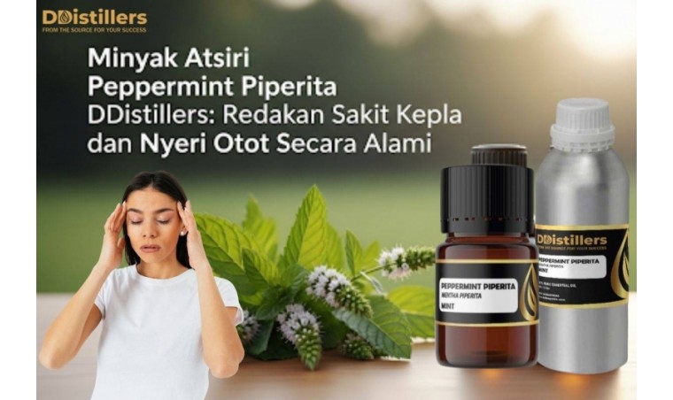 DDistillers Peppermint Piperita Essential Oil: Natural Relief for Headaches and Muscle Pain