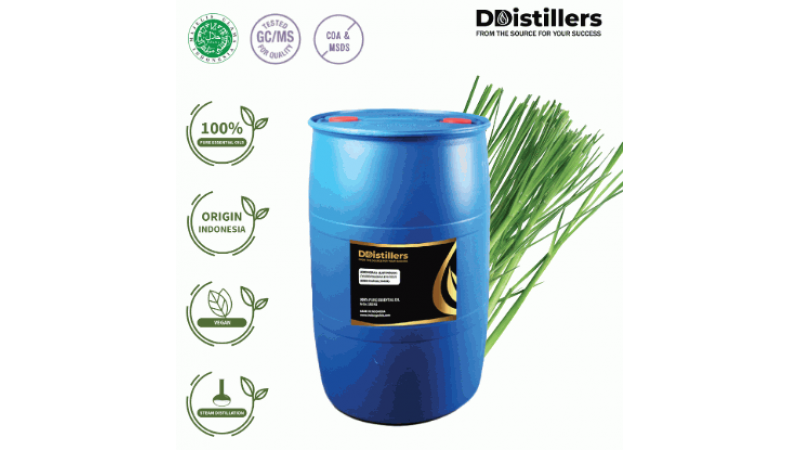 Lemongrass East Indian / Sereh Dapur Timur Essential Oil Pure 100% | Cymbopogon flexuosus (Nees ex Steud.) W. Watson