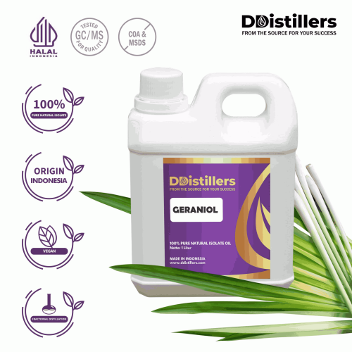 Geraniol Natural Isolate Oil Pure 100% | Cymbopogon nardus, Cymbopogon citratus, Cymbopogon winterianus 