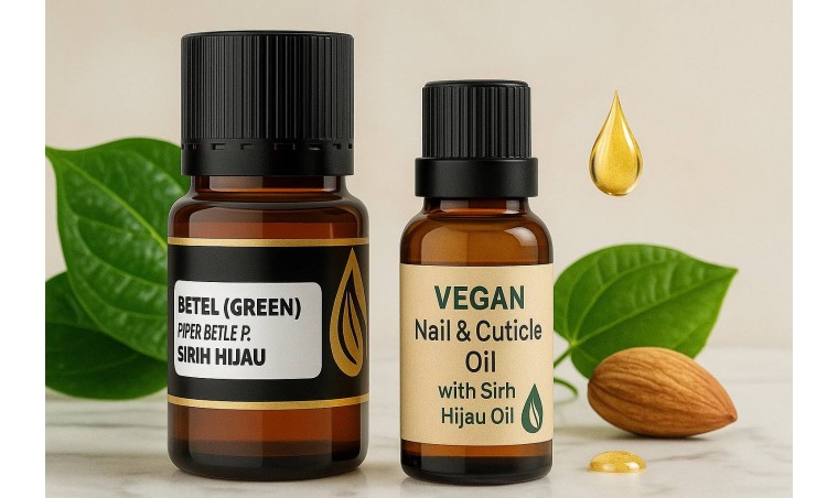 Vegan Nail & Cuticle Oil with Betel Green Oil: Premium Herbal Nail Care