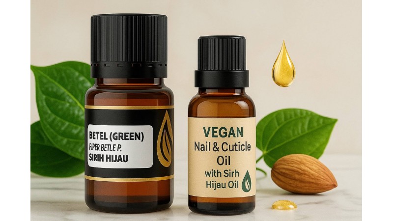 Vegan Nail & Cuticle Oil with Betel Green Oil: Premium Herbal Nail Care