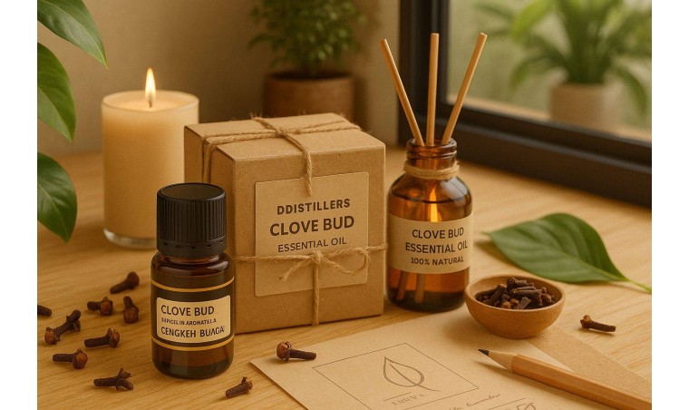 Ecopackaging and Green Branding in Clove Bud 100% Natural Candle & Diffuser Products