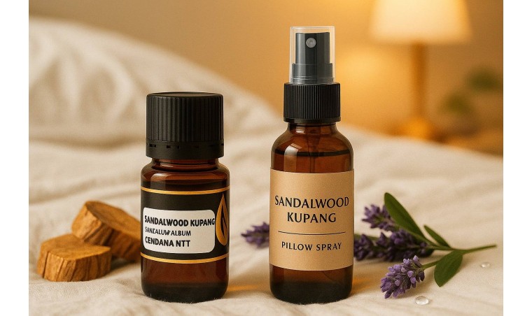 Sandalwood Kupang Pillow Spray: Tidur Nyenyak dengan Aroma Menenangkan
