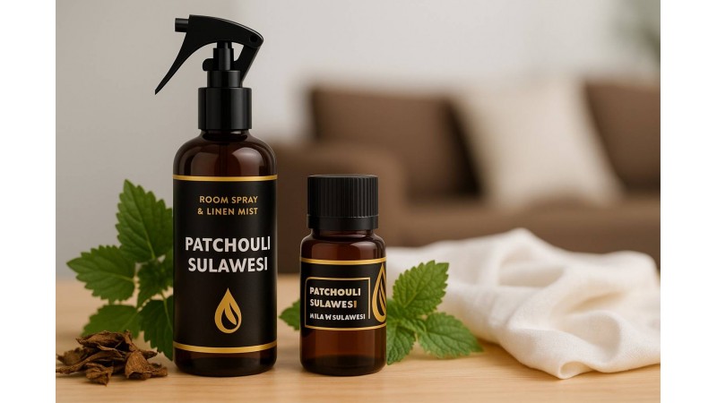 Patchouli-Infused Home Fragrance: Premium Room Spray & Linen Mist from Sulawesi