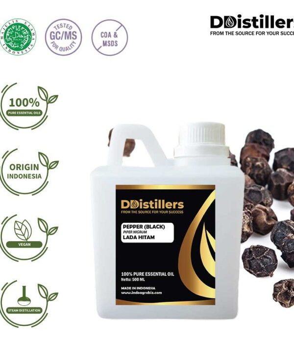 Pepper (Black) / Lada Hitam Essential Oil Pure 100%, 500ML-1L HDPE/SS