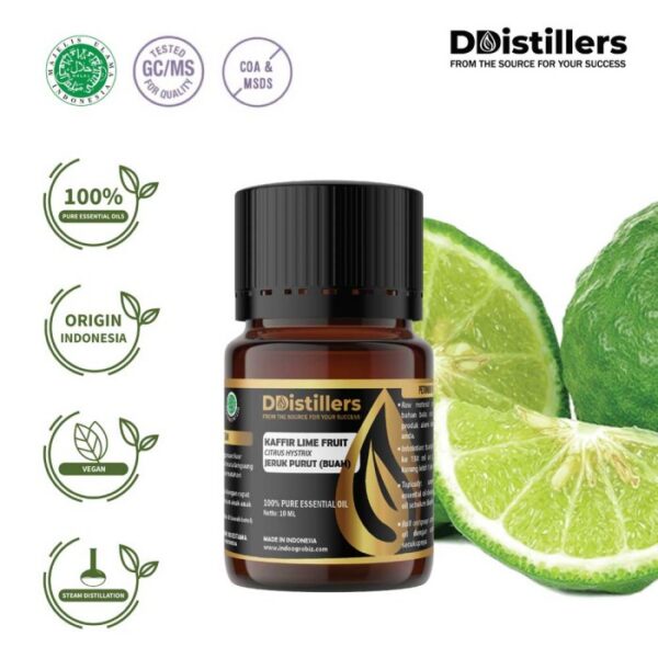 Kaffir Lime Fruit / Buah Jeruk Purut Essential Oil Pure 100%, 2-10ML GS