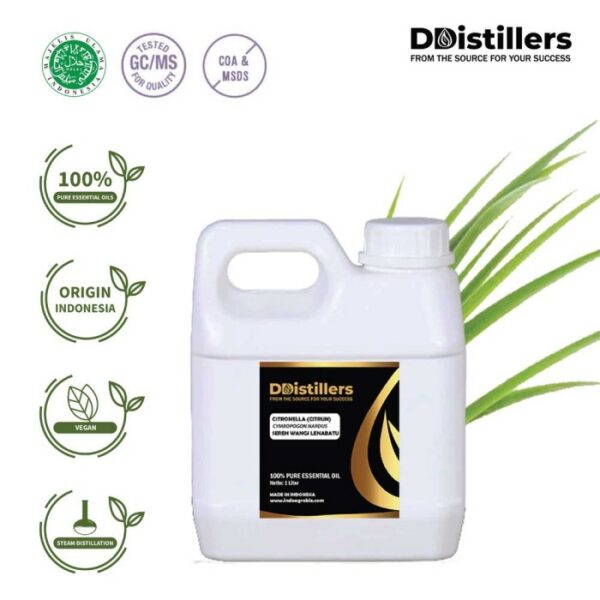 Citronella (Citrun) / Sereh Wangi Lenabatu Essential Oil Pure 100%, 500ML-1L HDPE/SS