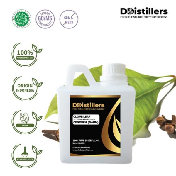 0b29a9b08bc145849d38c90dee2ac7cc.jpg Clove Leaf / Daun Cengkeh Essential Oil Pure 100%, 500ML-1L HDPE/SS