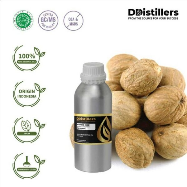 Nutmeg Seed / Biji Pala Essential Oil Pure 100%, 500ML-1L HDPE/SS