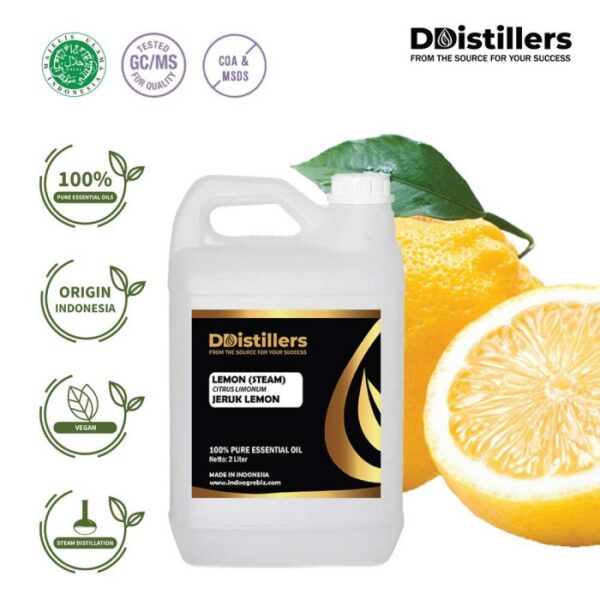 Lemon (Steam) /  Jeruk Lemon Essential Oil Pure 100%, 2L HDPE