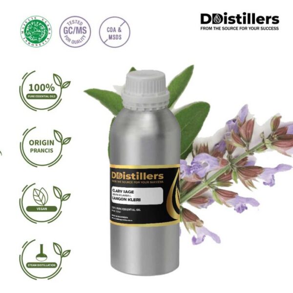 Clary Sage / Langon Kleri Essential Oil Pure 100%, 500ML-1L HDPE/SS
