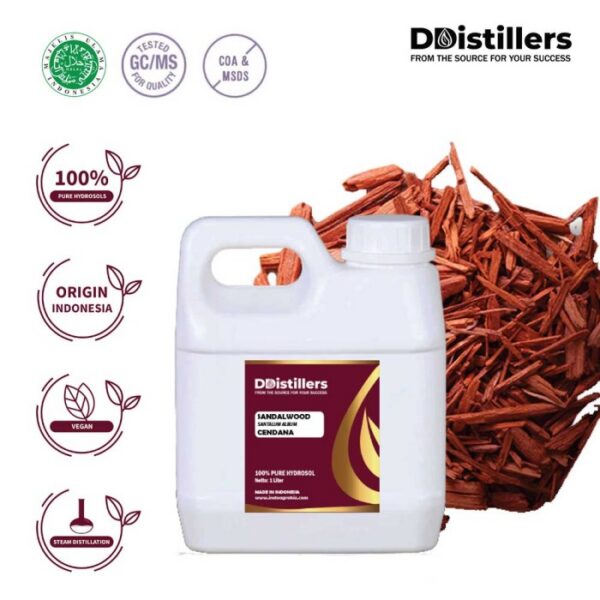 Hydrosol Sandalwood / Cendana 100%, 500ML-1L HDPE