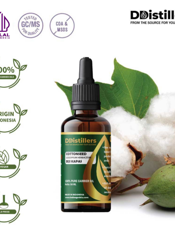 Cottonseed / Biji Kapas Carrier Oil Pure 100%, 50-100ML GS