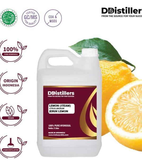 Hydrosol Lemon / Jeruk Lemon Pure 100%, 2L HDPE