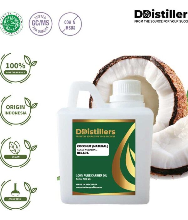 Coconut / Kelapa Natural Carrier Oil Pure 100%, 500ML-1L HDPE
