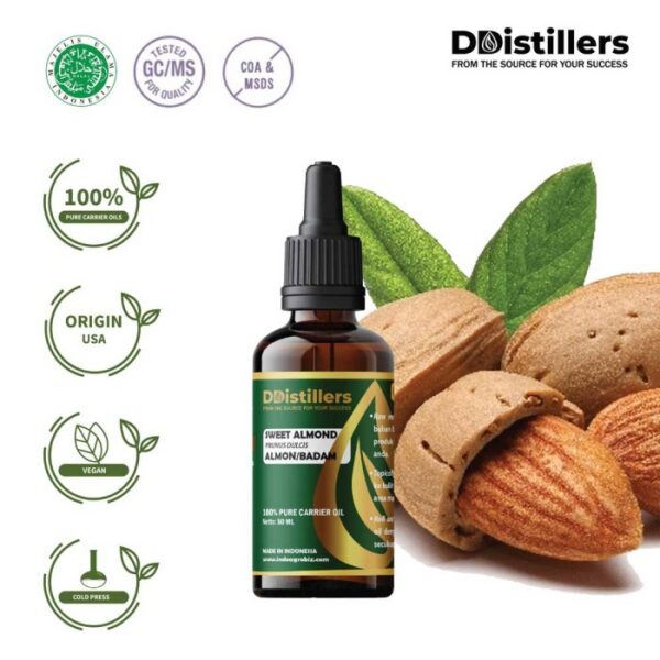 Sweet Almond / Almon / Badam Carrier Oil Pure 100%, 50-100ML GS