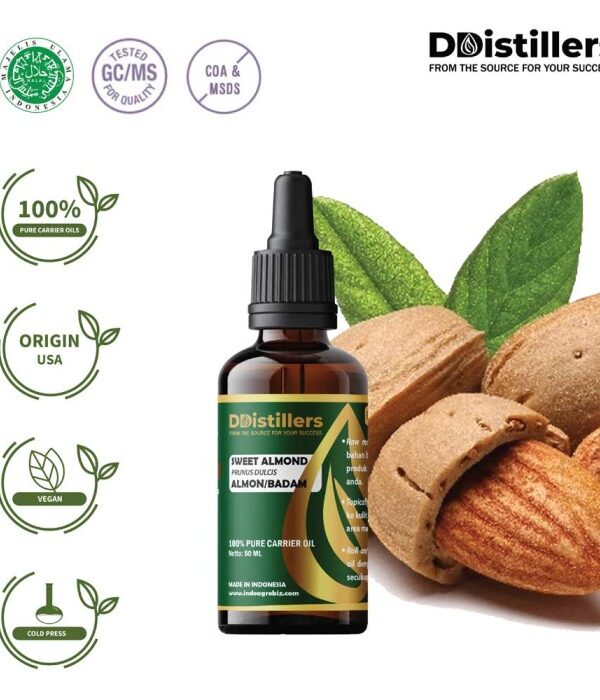 Sweet Almond / Almon / Badam Carrier Oil Pure 100%, 50-100ML GS