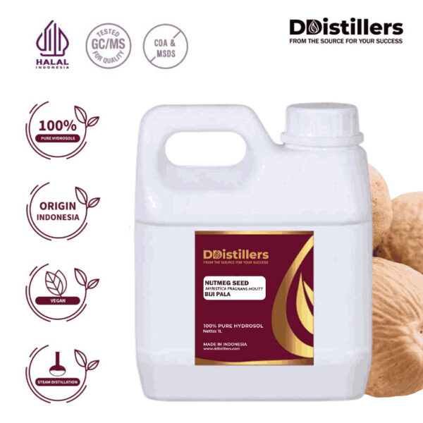 Hydrosol Nutmeg Seed / Biji Pala Pure 100%, 500ML-1L HDPE