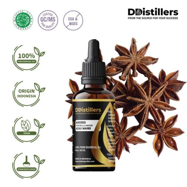 Aniseed / Anise / Adas Manis Essential Oil Pure 100%, 50-100ML GS