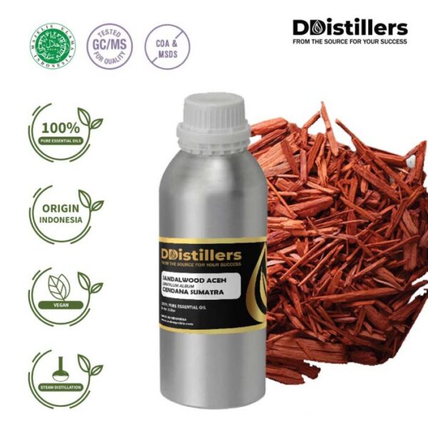 Sandalwood (Aceh) / Cendana Sumatra Essential Oil Pure 100%, 500ML-1L HDPE/SS