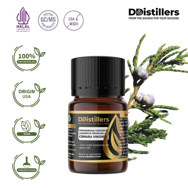 Cedarwood (Virginia) / Cemara Virginia Essential Oil Pure 100%, 2-10ML GS