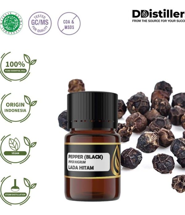 Pepper (Black) / Lada Hitam Essential Oil Pure 100%, 2-10ML GS