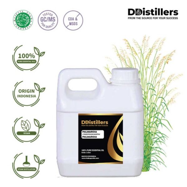 Palmarosa / Palmarosa Essential Oil Pure 100%, 500ML-1L HDPE/SS