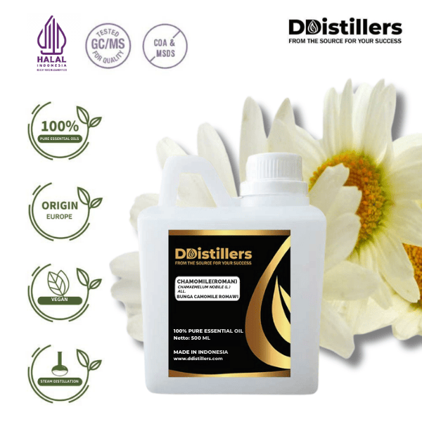 Chamomile (Roman) / Bunga Camomile Romawi Essential Oil Pure 100%, 500ML-1L HDPE/SS