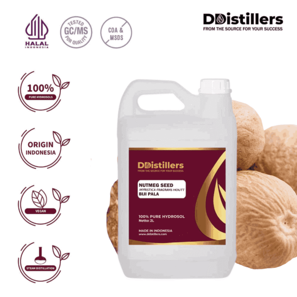 Hydrosol Nutmeg Seed / Biji Pala Pure 100%, 2L HDPE