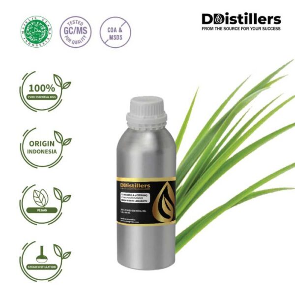 Citronella (Citrun) / Sereh Wangi Lenabatu Essential Oil Pure 100%, 500ML-1L HDPE/SS