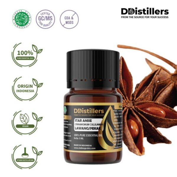 Star Anise (Fruit) / Bunga Lawang / Adas Bintang Essential Oil Pure 100%, 2-10ML GS