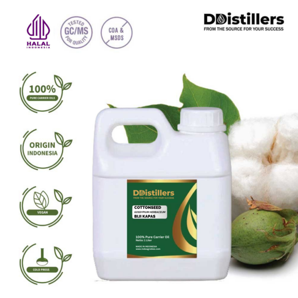 Cottonseed / Biji Kapas Carrier Oil Pure 100%, 500ML-1L HDPE