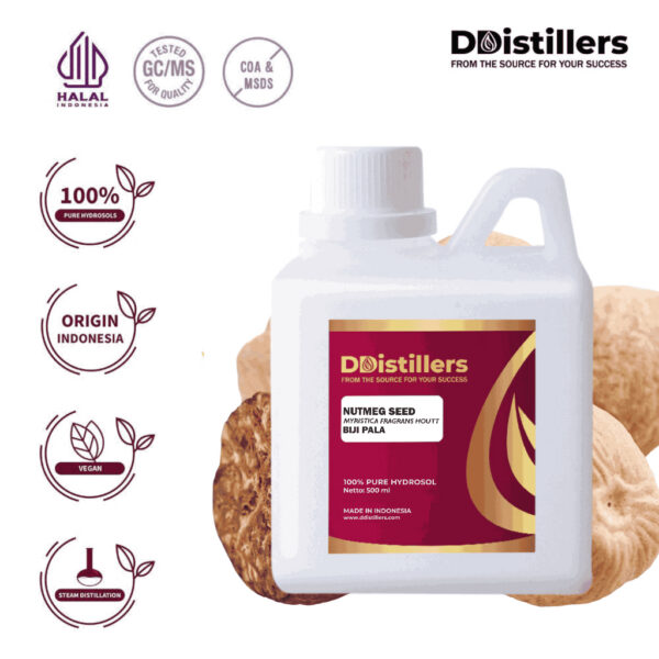 Hydrosol Nutmeg Seed / Biji Pala Pure 100%, 500ML-1L HDPE