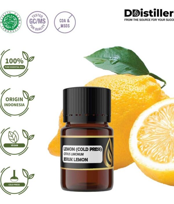 Lemon (Cold Pressed) / Jeruk Lemon Essential Oil Pure 100%, 2-10ML GS