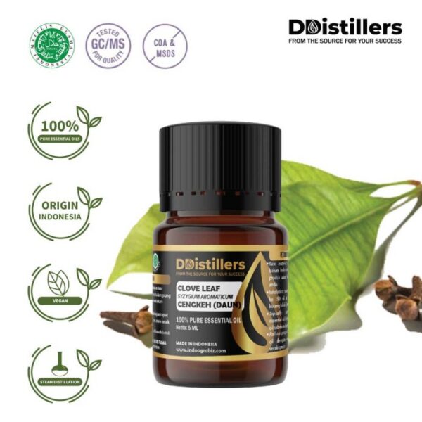 Clove Leaf / Daun Cengkeh Essential Oil Pure 100%, 2-10ML GS