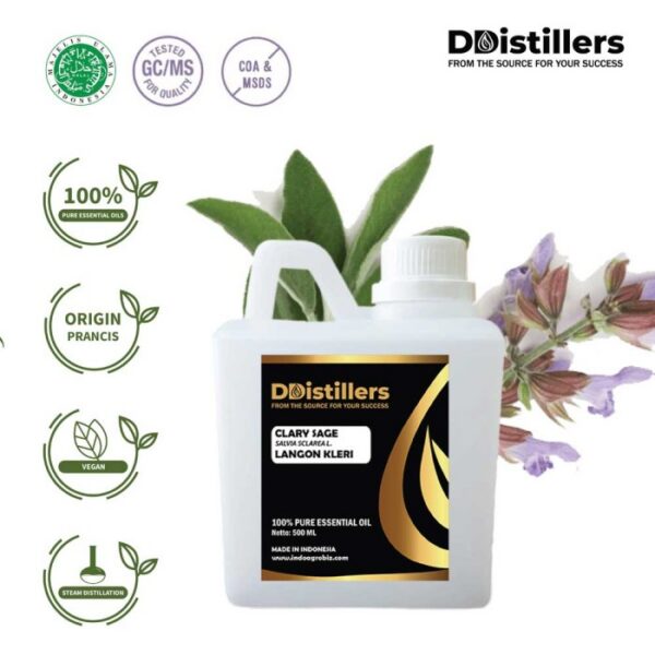Clary Sage / Langon Kleri Essential Oil Pure 100%, 500ML-1L HDPE/SS
