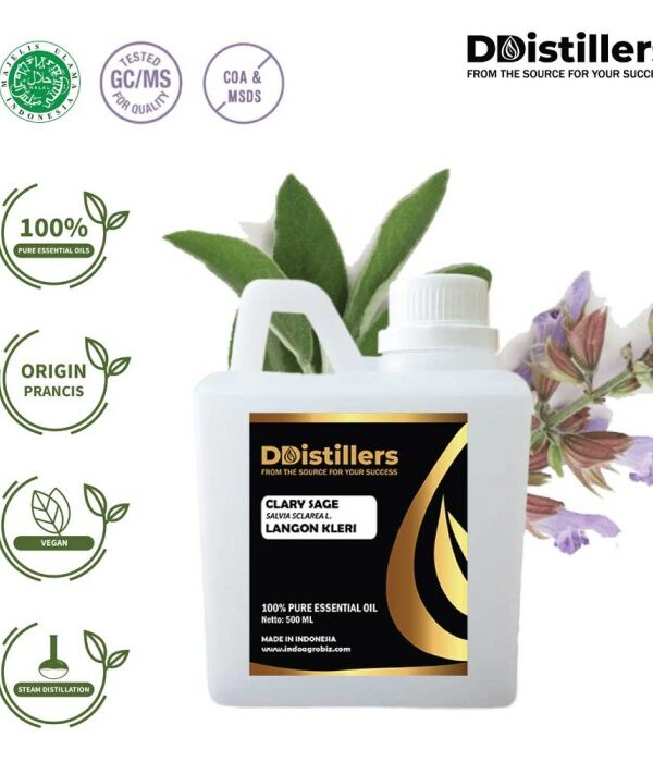 Clary Sage / Langon Kleri Essential Oil Pure 100%, 500ML-1L HDPE/SS