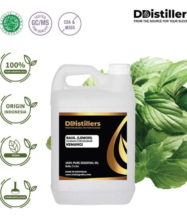 Basil Lemon / Kemangi Essential Oil Pure 100%, 2L HDPE