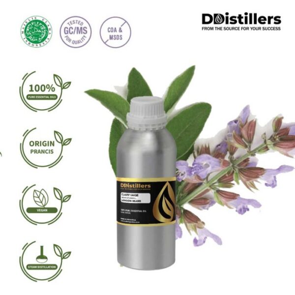 Clary Sage / Langon Kleri Essential Oil Pure 100%, 500ML-1L HDPE/SS