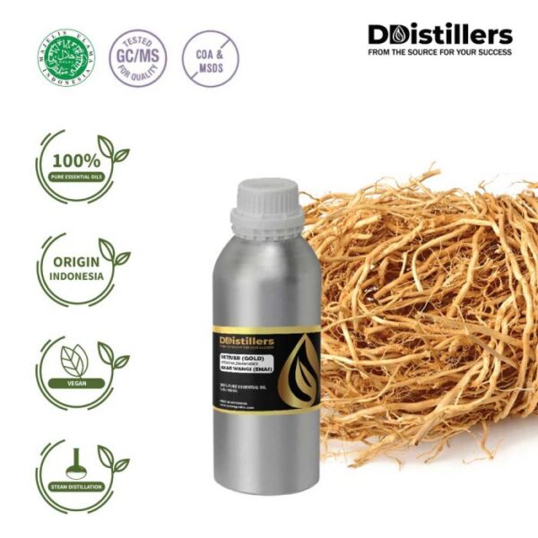 53ff5ada0d834ad498c81908bc1d84e0-1.jpg Vetiver (Gold) / Akar Wangi Emas Essential Oil Pure 100%, 500ML-1L HDPE/SS