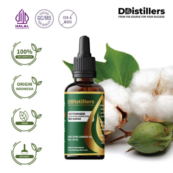 Cottonseed / Biji Kapas Carrier Oil Pure 100%, 50-100ML GS