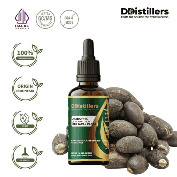 Jatropha / Jarak Pagar Carrier Oil Pure 100%, 50-100ML GS
