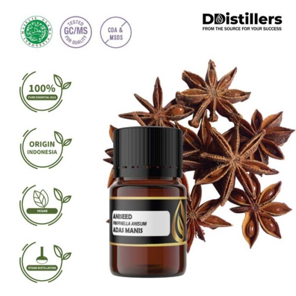 Aniseed / Anise / Adas Manis Essential Oil Pure 100%, 2-10ML GS