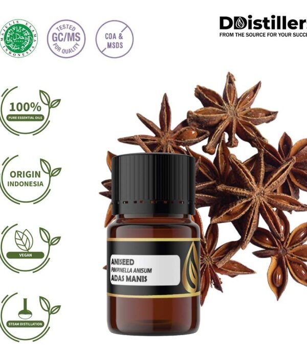 Aniseed / Anise / Adas Manis Essential Oil Pure 100%, 2-10ML GS