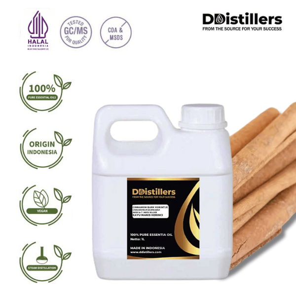 Cinnamon Bark Korintje / Kulit Kayu Manis Kerinci Essential Oil Pure 100%, 500ML-1L HDPE/SS