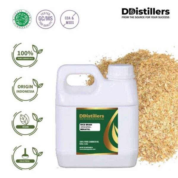 Rice Bran / Bekatul Carrier Oil Pure 100%, 500ML-1L HDPE