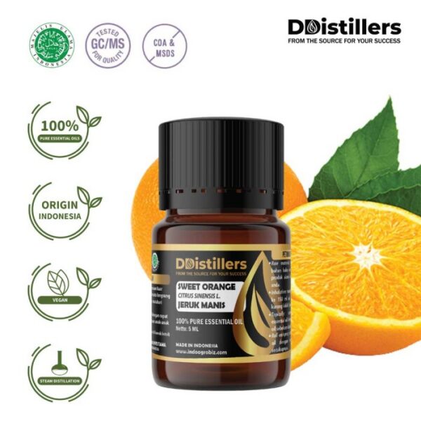 Sweet Orange / Jeruk Manis Essential Oil Pure 100%, 2-10ML GS