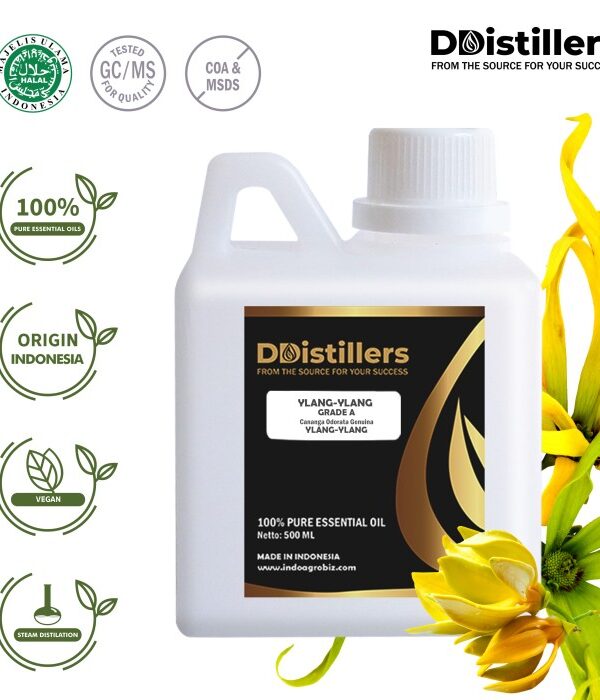 Ylang-Ylang / Kenanga Grade A Essential Oil Pure 100%, 500ML-1L HDPE/SS