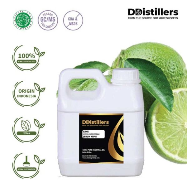 67152f3f1e4040489dec1a055735b498.jpg Lime / Jeruk Nipis Essential Oil Pure 100%, 500ML-1L HDPE/SS